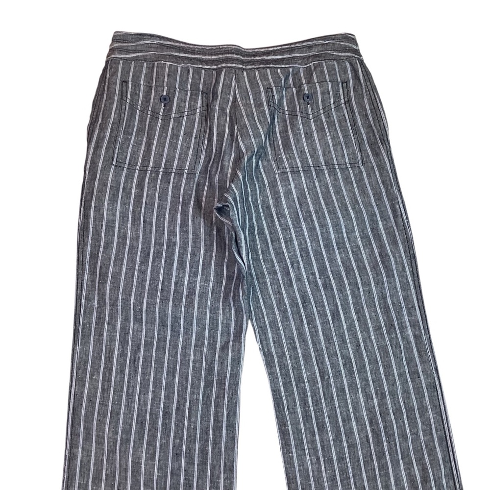 Tommy Bahama Santiago Linen Striped Pant Wide Leg Gray - Picture 5 of 9
